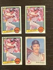 Wade Boggs Rookie Card Lot Of 4. Donruss(3) Fleer(1).Sharp Corners And Centered!