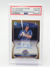 JACOB REIMER 2023 BOWMAN CHROME 1ST ROOKIE GOLD AUTO /50 #CPA-JRR PSA 10 Q6808