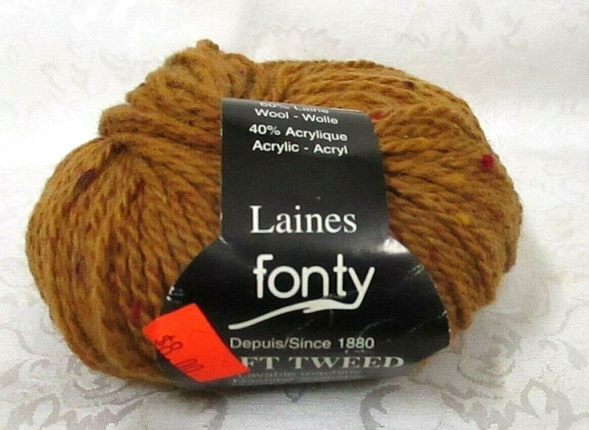 NEWLaines Fonty SOFT TWEED YarnGOLD1104France 50 grams 120 yd