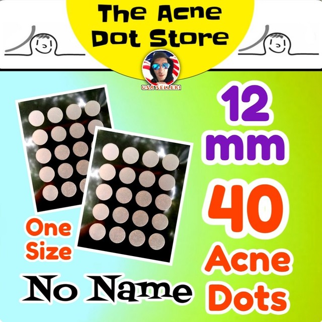 (40) 12mm Acne Dot Pimple Patches, Zit Stickers, Cystic Acne Patch, 1