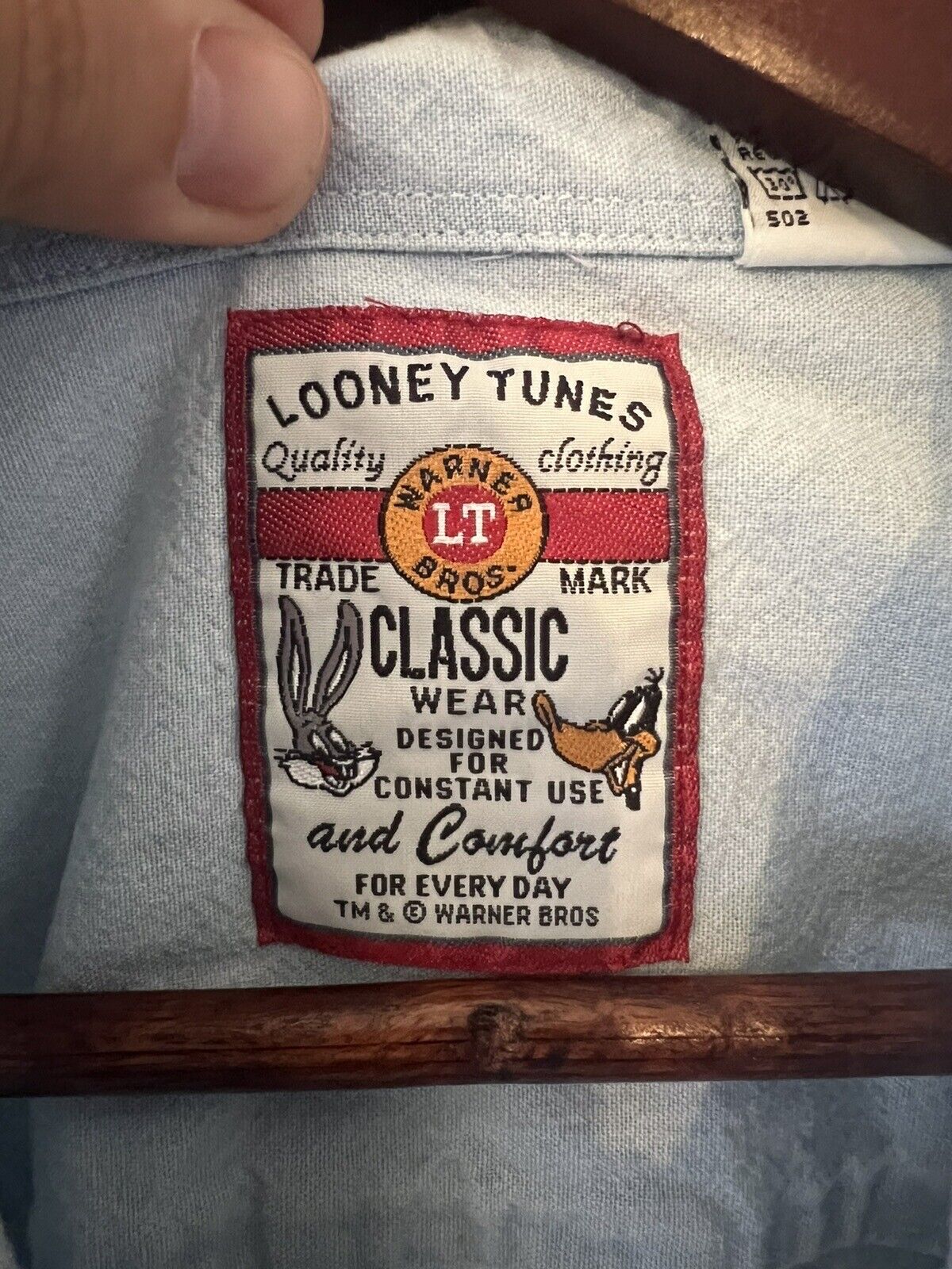 VTG Warner Looney Tunes Shirt Mens Large Long Sle… - image 3