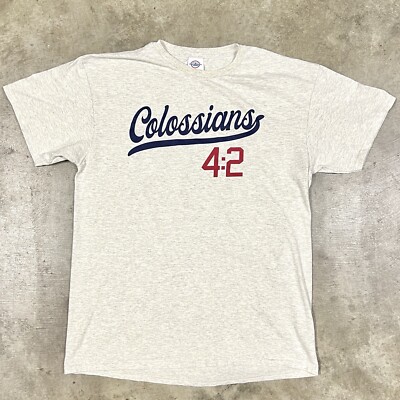Kerusso T Shirt Colossians 4:2 Devote Jackie Robinson 42 Parody Tee Sz L Slim