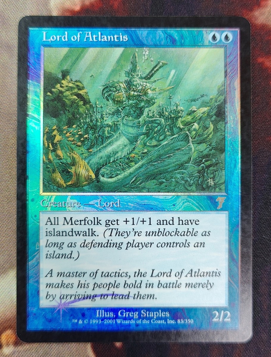 アトランティスの王　foil Lord of Atlantis MTG 7ED Foil Lord of Atlantis, Magic the Gathering Seventh Edition