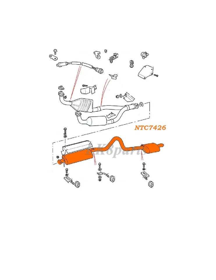 Conjunto de escape trasero motor Land Rover Discovery 1 94-99 V8 NTC7426 nuevo Foto 2 de 3