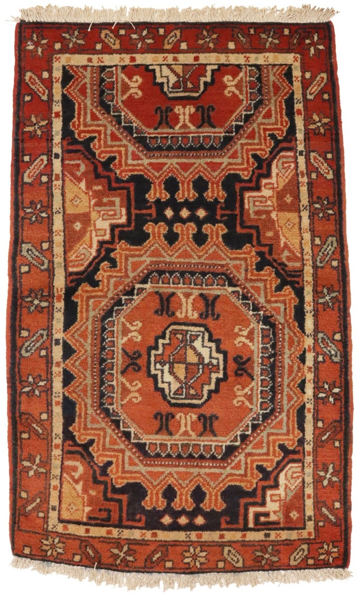 Iranian tribal rug 大判 Vintage Tribal Geometric Orange Oriental Rug Farmhouse Decor