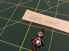 Sterling Red Birthstone Girl - Charm Pendant