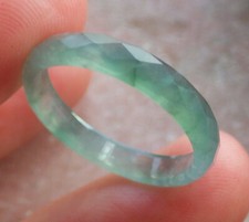 Video Certified A Jadeite Jade Diamond Cut Round Ring NO. 6.5    114294 TS