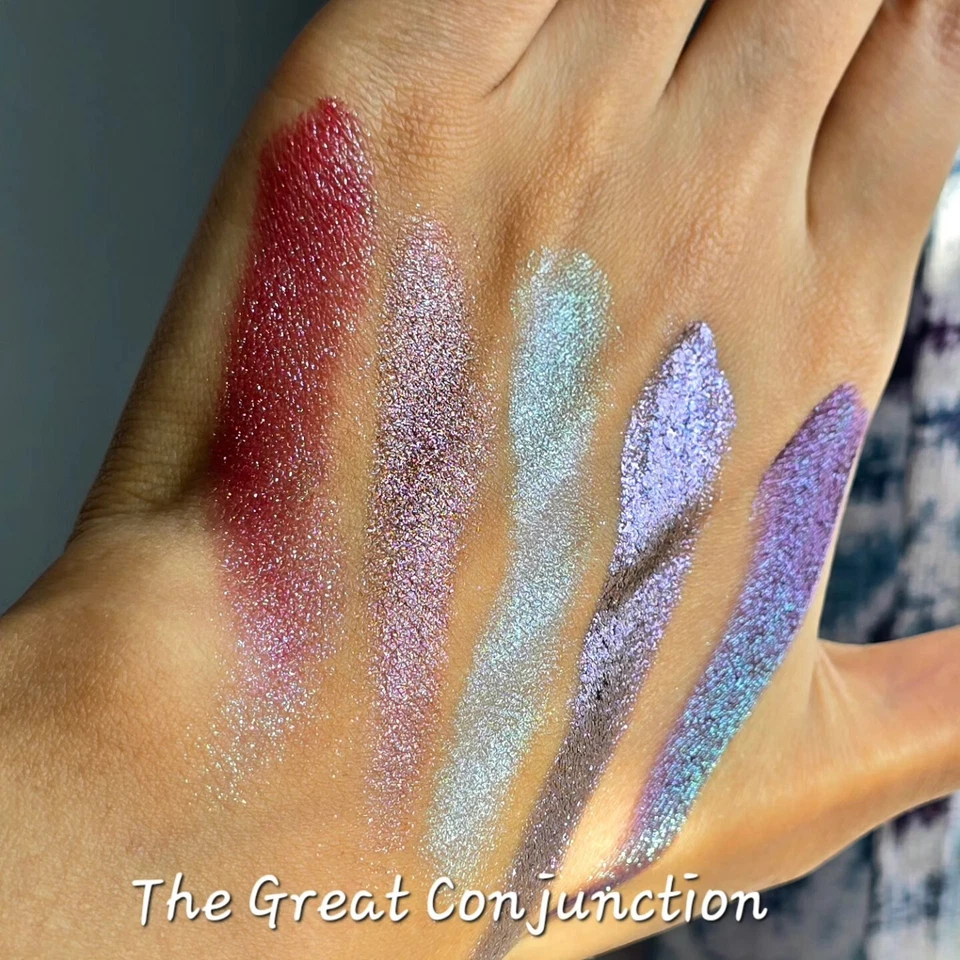 Multichromes Bundle 5 Pressed Pans Holographic Eyeshadows Duochrome Iridescent  - Image 2 of 4