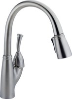 Delta Faucet 989-ar-dst Allora Single Handle Pull-down Kitchen Faucet, Arctic St on sale Delta Faucet 989-ar-dst Allora Single Handle Pull-down Kitchen Faucet, Arctic St on sale