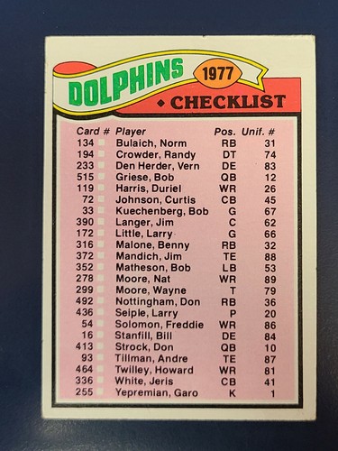 Tarjetas de fútbol americano Topps 1977 completan tu conjunto que elijas elegir cada una #171 - 358 - Imagen 68 de 289