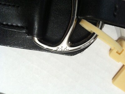 RALPH LAUREN WOMENS NEW BLACK LEATHER BELT SIZE: M LENGTH 