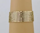 Gold metal mesh bracelet lightweight liquid mesh 1" wide bracelet 7-9.5" long