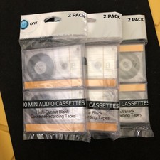 3x 2 ct NEW 90 Minute Audio Cassettes - Shell Case High-Output Recording Tapes