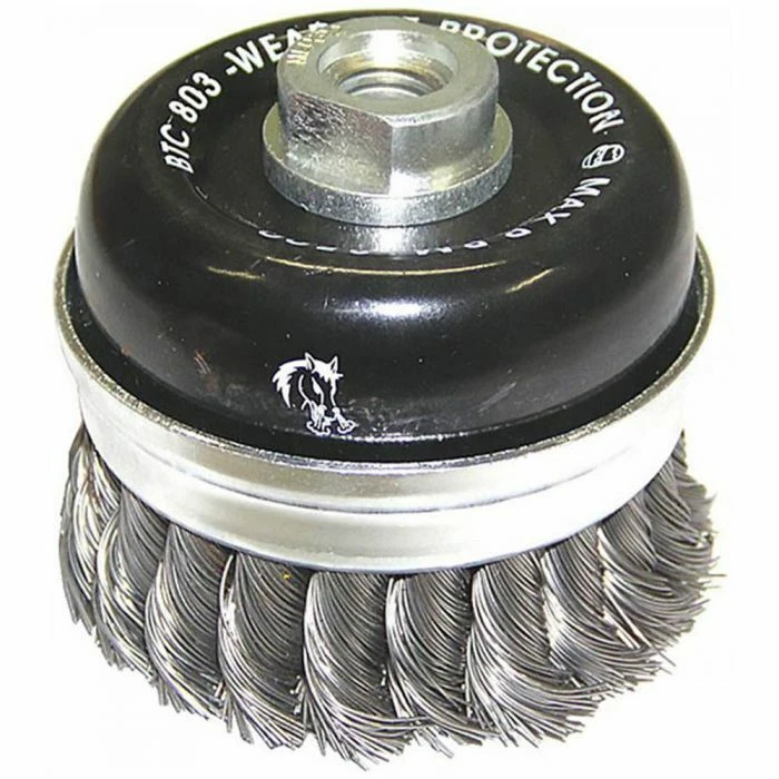Josco BRUMBY HD STEEL TWIST KNOT WIRE CUP BRUSH 80mm M14 Thread