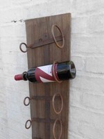 Wandweinregal Weinregal Weinflaschenhalter Holz U. Eisen Massiv 75 Cm Inkl. Vk.