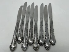 8 Gigi Pattern Stainless Deluxe Dinner Knives Set/Lot by International Silver