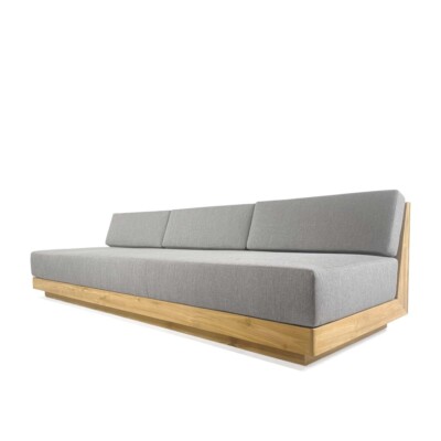 Loungesofa 3-Sitzer Insa studio-THP  A Teak 275cm Premium Vipcotex Auflagen