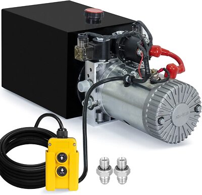 20 Quart Double Acting Hydraulic Pump Dump Trailer Power Unit Pack Iron