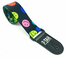 VTar Vegan UK-made Smiley Face Adjustable Length Guitar Strap