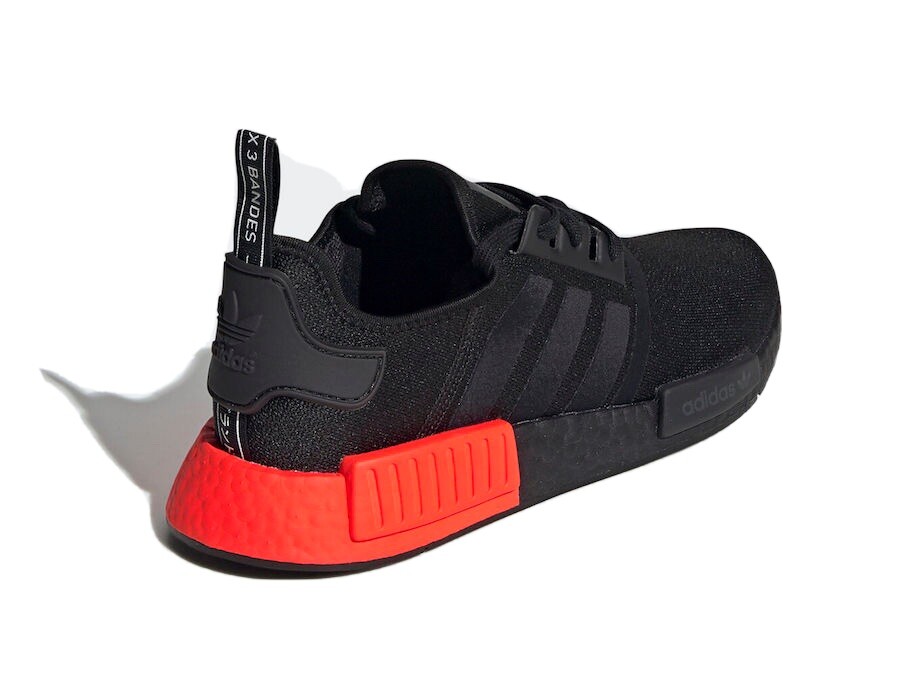 adidas NMD R1 Core Black Solar Red | eBay