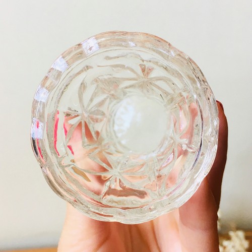 Vintage Mini Kristallvase, klare kleine geschliffene Glasvase, Retro Kristall Herzstück - Bild 8 von 10