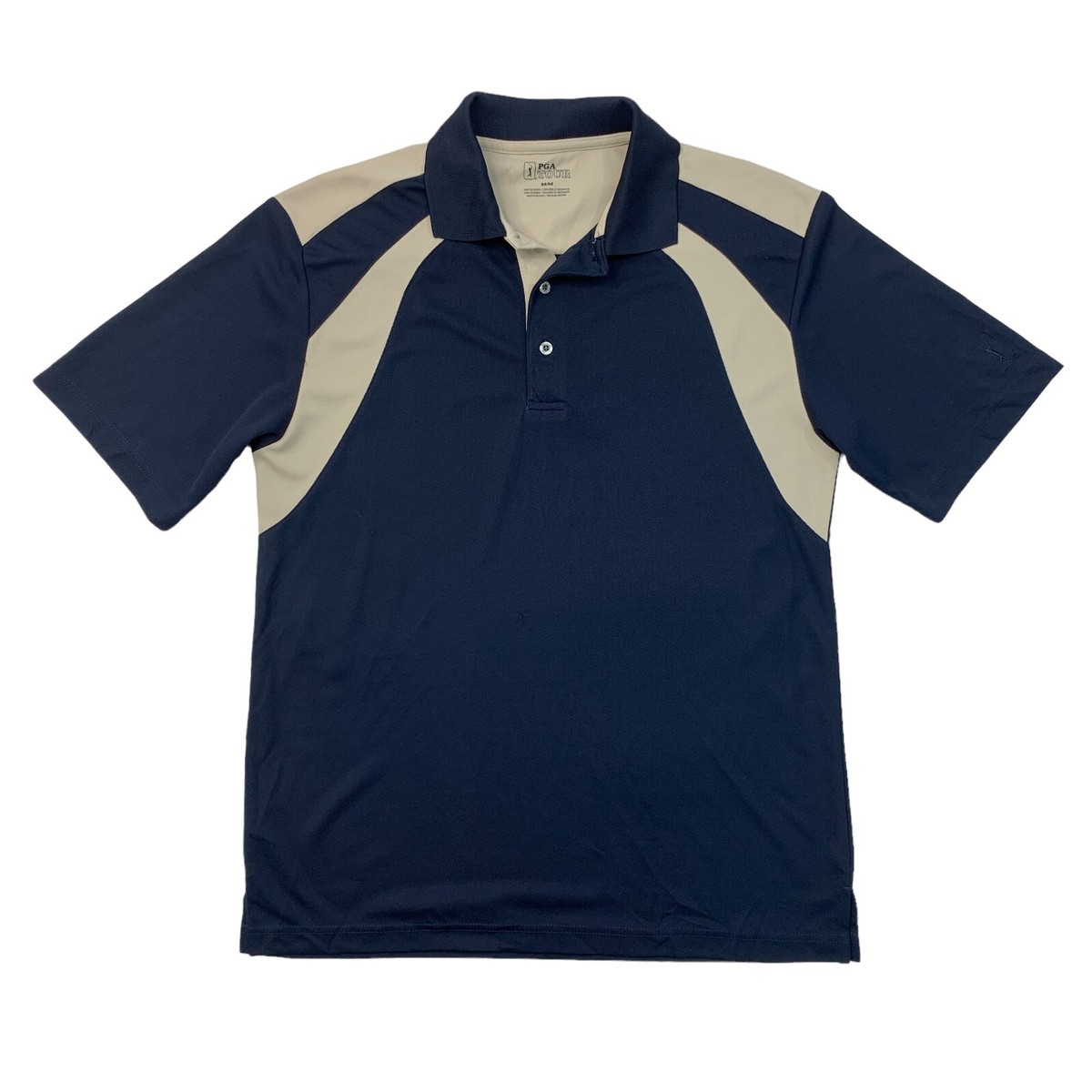 PGA Tour Polo Shirt Mens M Medium Navy Short Sleeve Moisture