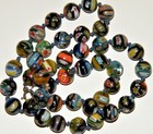 Vintage MILLEFIORI GLASS ROUND BEADS NECKLACE Sterling Silver Clasp~20" Long~EX! — photo 8