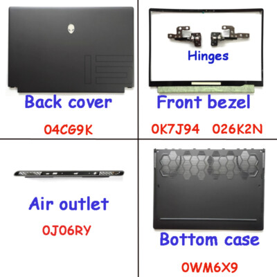 Rückseite Blende Unterhülle Scharnier Airout für Dell Alienware M15 R5 R6 04CG9K