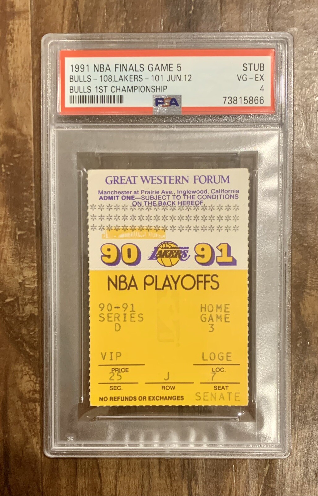 1991 NBA Finals Game 5 Bulls Michael Jordan 1st Championship Ticket