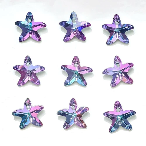 Multi Shape Crystal Charms - AB Color Glass Beads Jewelry Making Pendants 20Pcs - Picture 6 of 65