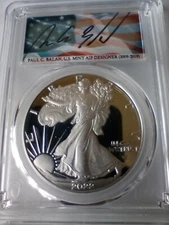 2022-W Silver Eagle PCGS PR70DCAM Advance Release Paul Balan Flag population 20