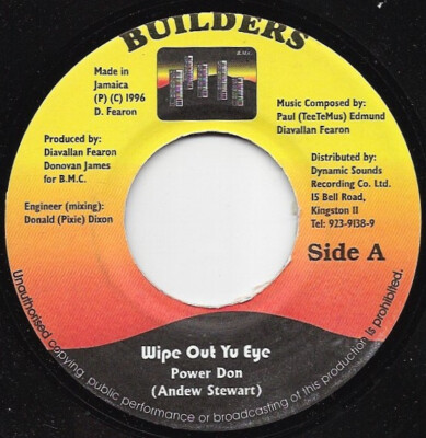 Power Don - Wipe Out Yu Eye (7'')