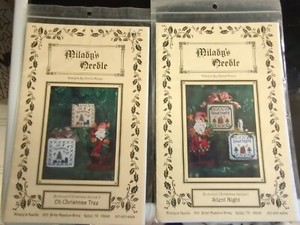 Milady's Needle Cross Stitch Pattern Booklets Silent Night & Oh Christmas Tree