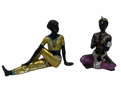 Yoga Woman statue set 2 Ardha Matsyendrasana Meditation 5'' Priority Mail Ship 
