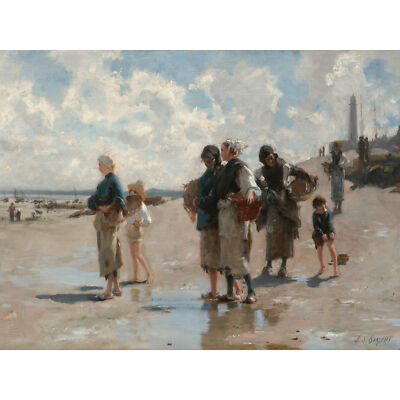 John Singer Sargent Angeln auf Austern in Cancale XL Druck Leinwandbild
