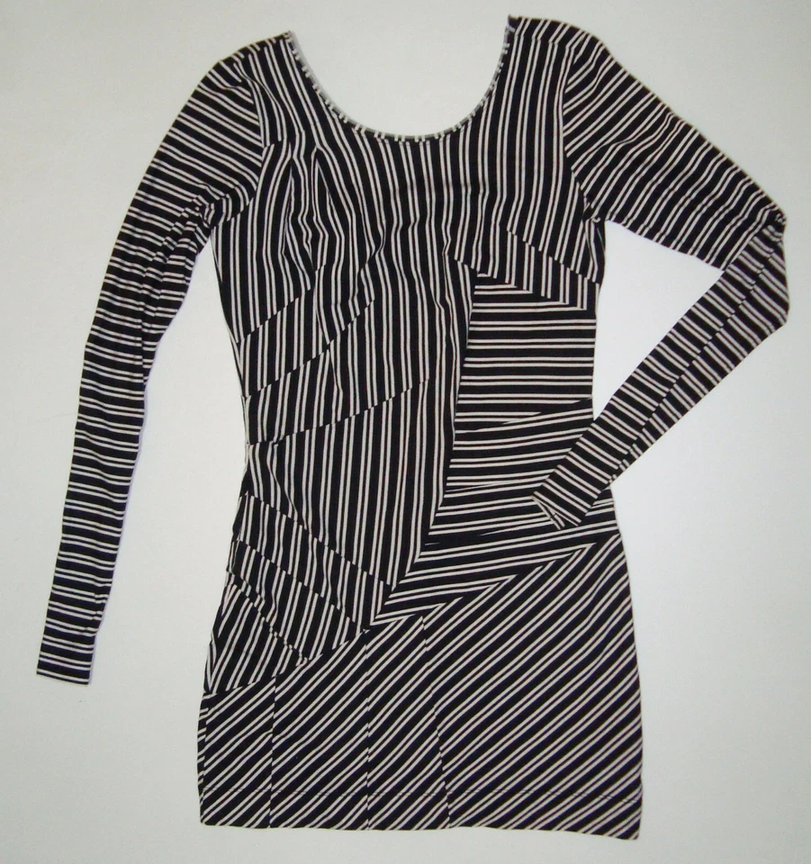 PRECIOSO MINI VESTIDO CON CUERPO A RAYAS BLANCO Y NEGRO TWENTY8TWELVE M "ROSENDALE" Foto 3 de 4