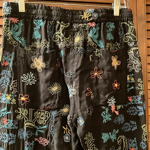 Biya X Johnny Was Ratania Double Cargo Embroidered Pocket Pants NWT$480 SMALL - Picture 6 of 9
