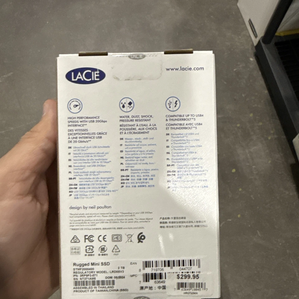 LaCie Rugged Mini, 2TB, 2.5", Portable External Hard Drive, for PC and Mac, Shoc - Image 2 of 2