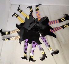 Vintage Halloween Banner Garland Witch Legs S...