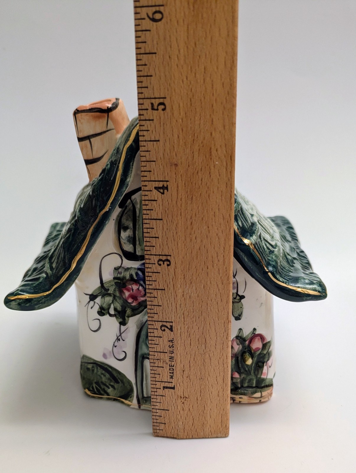 Blue Sky Clayworks Floral Cottage Tea Light Holder 2000 Signed Heather Goldminc