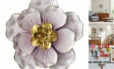 9" Metal Flower Wall Decor Rustic Farmhouse Wall Decoration Multi Purple