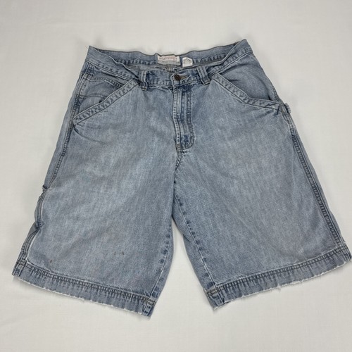 Y2K OLD NAVY Denim Carpenter Shorts Adult W33 Light Blue Jorts Relaxed Fit Vtg - Picture 5 of 9