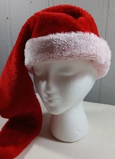 Long Santa Hat 33 Inch Long Pink Edge Rim And Pom Pom 22 Inch Around