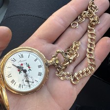 Arnex Hunters Pocket Watch 17 J Incabloc Swiss Made Works Vintage /- RARE 12k GF