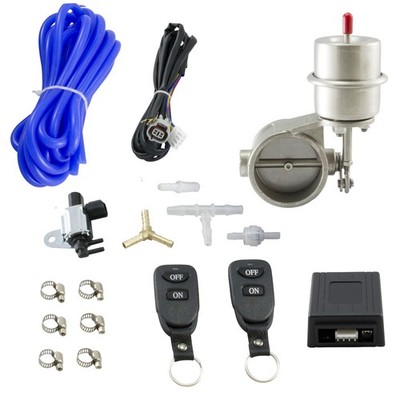 Set 51mm / 2'' Auspuffklappe Überdruck geschlossen Klappen Auspuff Fernbedienung