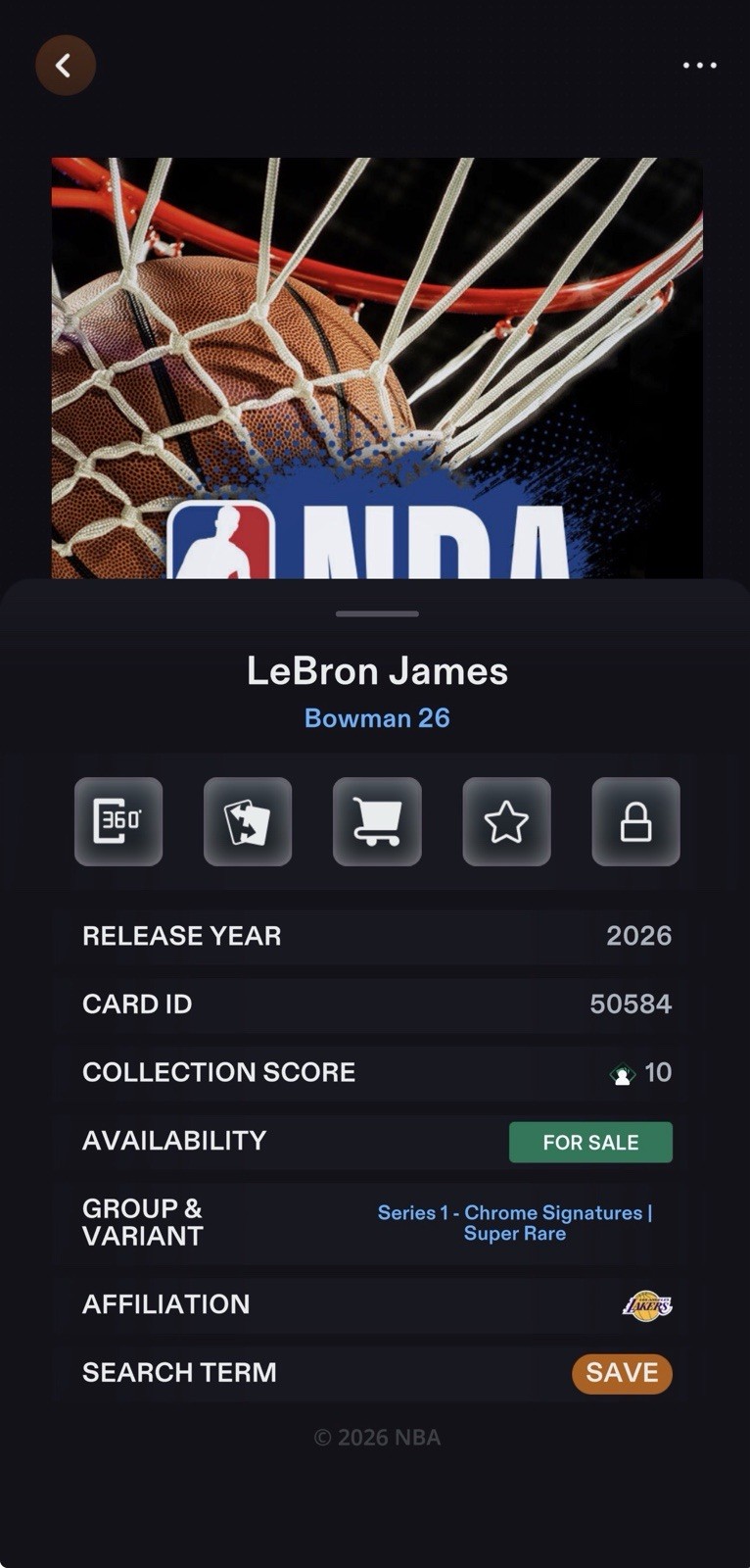 2025-26 Topps LeBron James Bowman Chrome Auto - Topps NBA Collect 🔥DIGITAL🔥 view 4