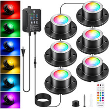 RGB Pond Lights, 6 Head LED Underwater Pond Lights Outdoor IP68 Waterproof Subme
