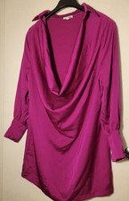 FASHION NOVA NWT "I'M THE ONE" MAGENTA MINI DRESS DRAPE NECK SIZE LARGE
