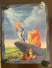 VINTAGE 1994 Disney THE LION KING Poster 28x22 Masterpiece VHS Promo Original
