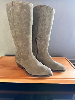 BULL BOXER  Cowboy Damen Stiefel Wildleder Dunkelgrün Gr.36 - neu